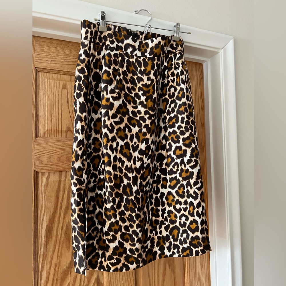 J crew leopard pencil skirt